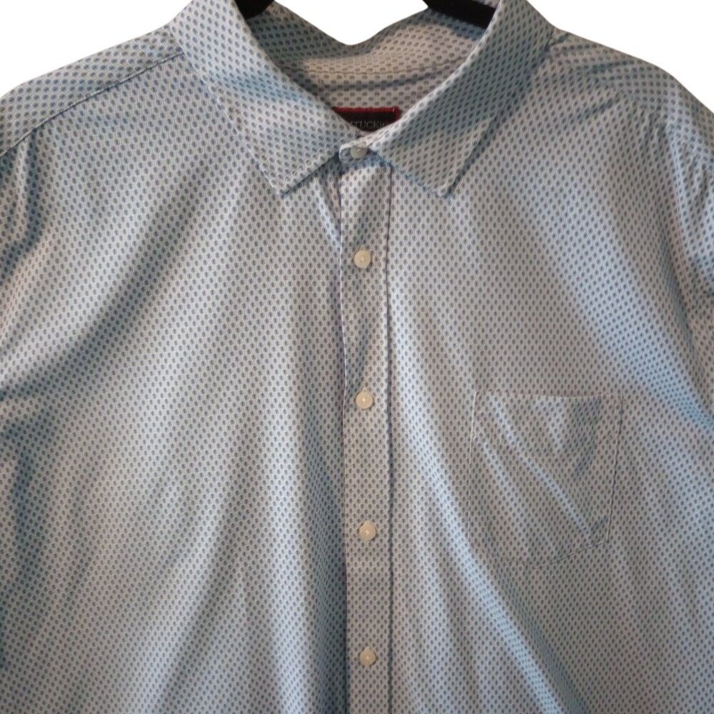 Untuckit Borgo Mens Light Blue Short Sleeve Button-Up Shirt Size XXXL 3XL
